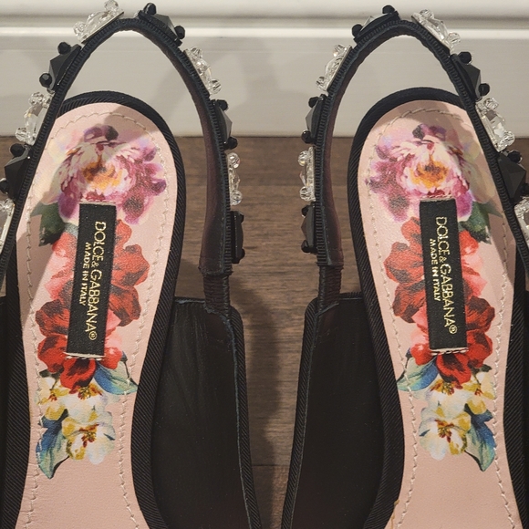 DOLCE&GABBANA FLORAL SLINGBACK HEELS (FLORAL PRINT) - Picture 5 of 10